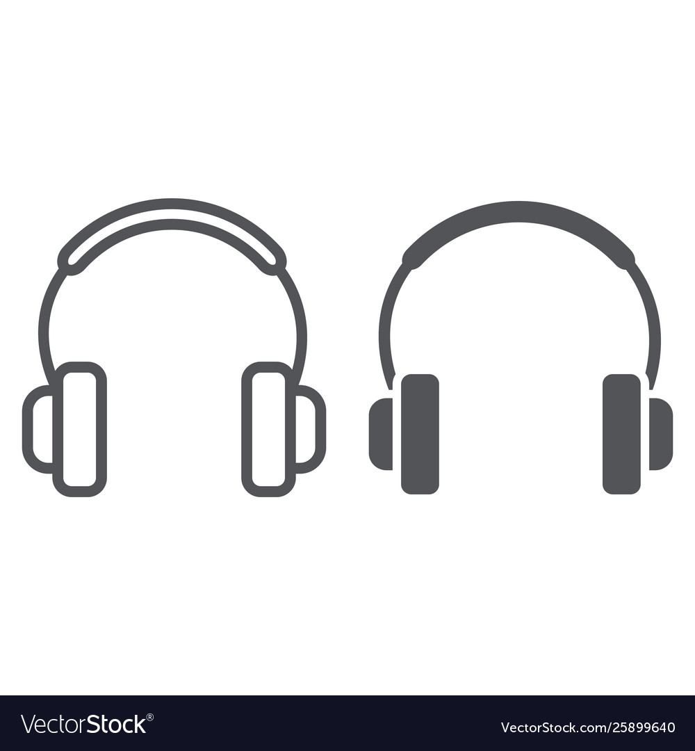 Kopfhörer Linie und Glyph Icon Musik Sound vector image Kopfhörer Linie und Glyph Icon Musik Sound