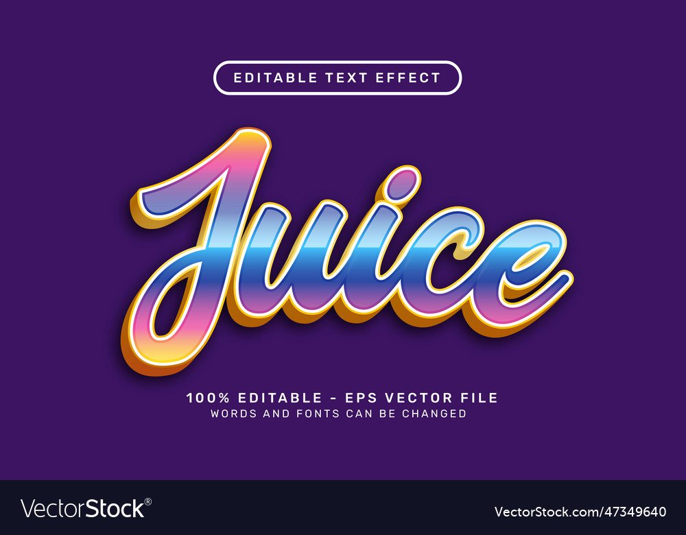 Juice 3d text effect and editable