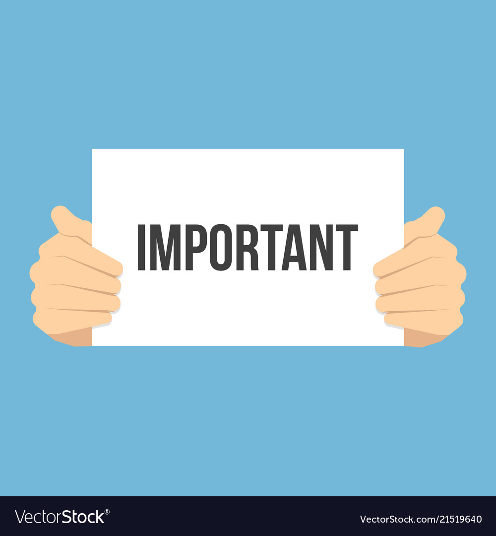 Man showing paper important text vector image Man showing paper important text