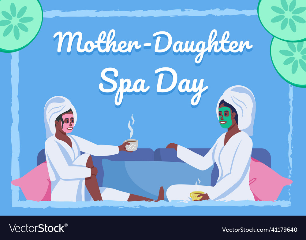 Mutter Tochter Spa Tag Poster flache Vorlage