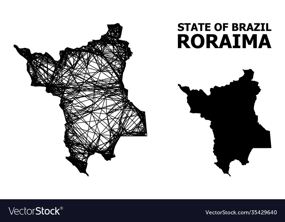 Network map roraima state vector image Network map roraima state