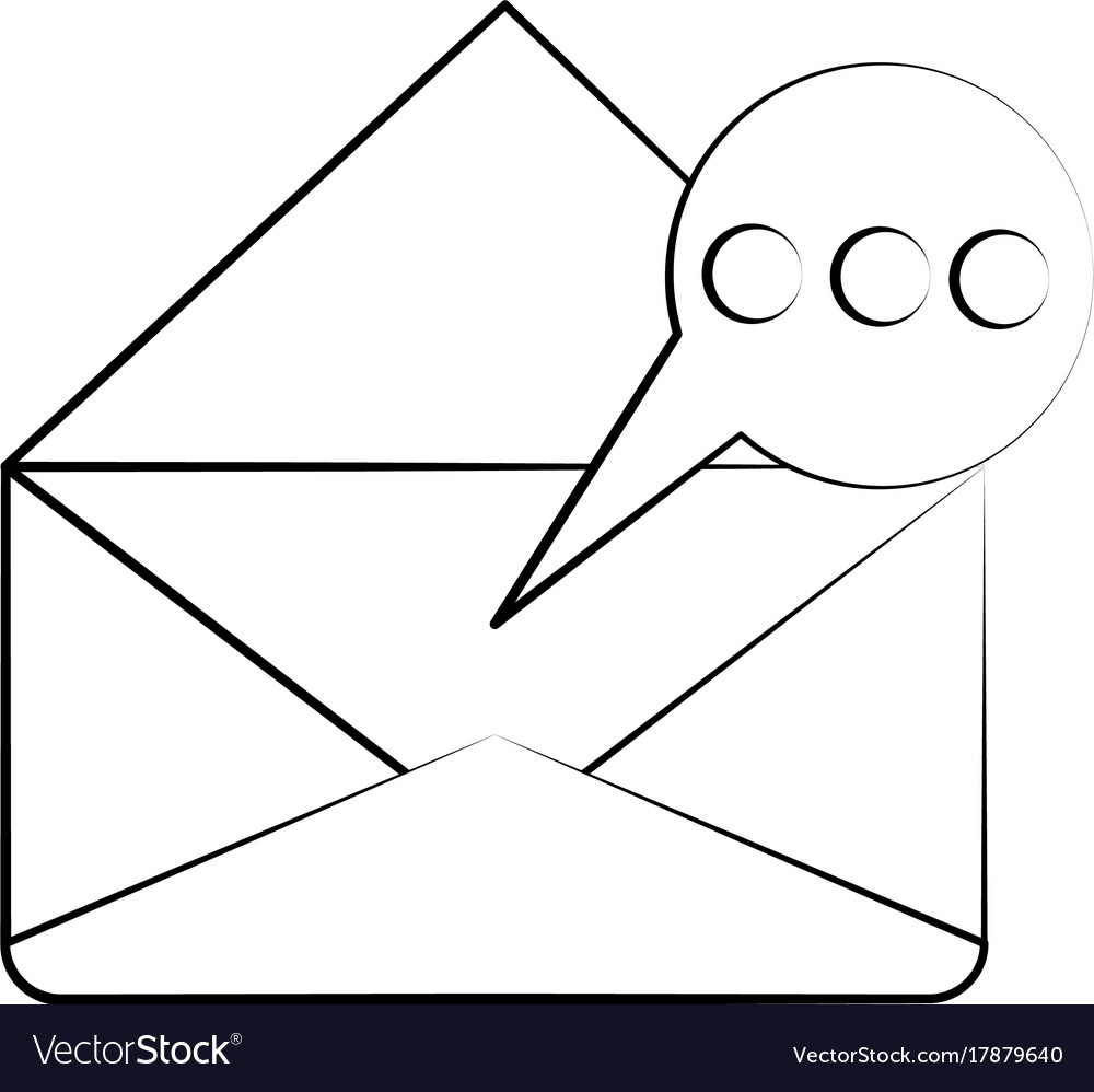 Open message envelope with chat bubble icon imag
