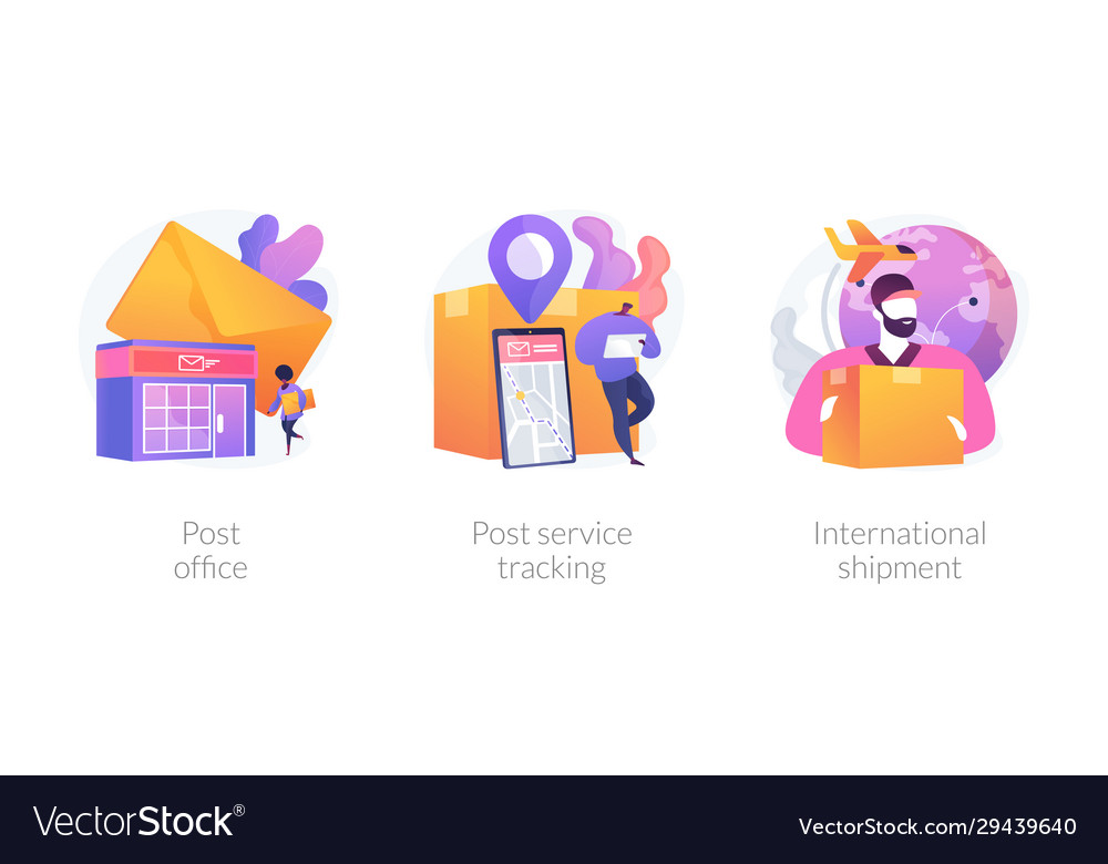 Post shipment system concept metaphors vector image Post shipment system concept metaphors