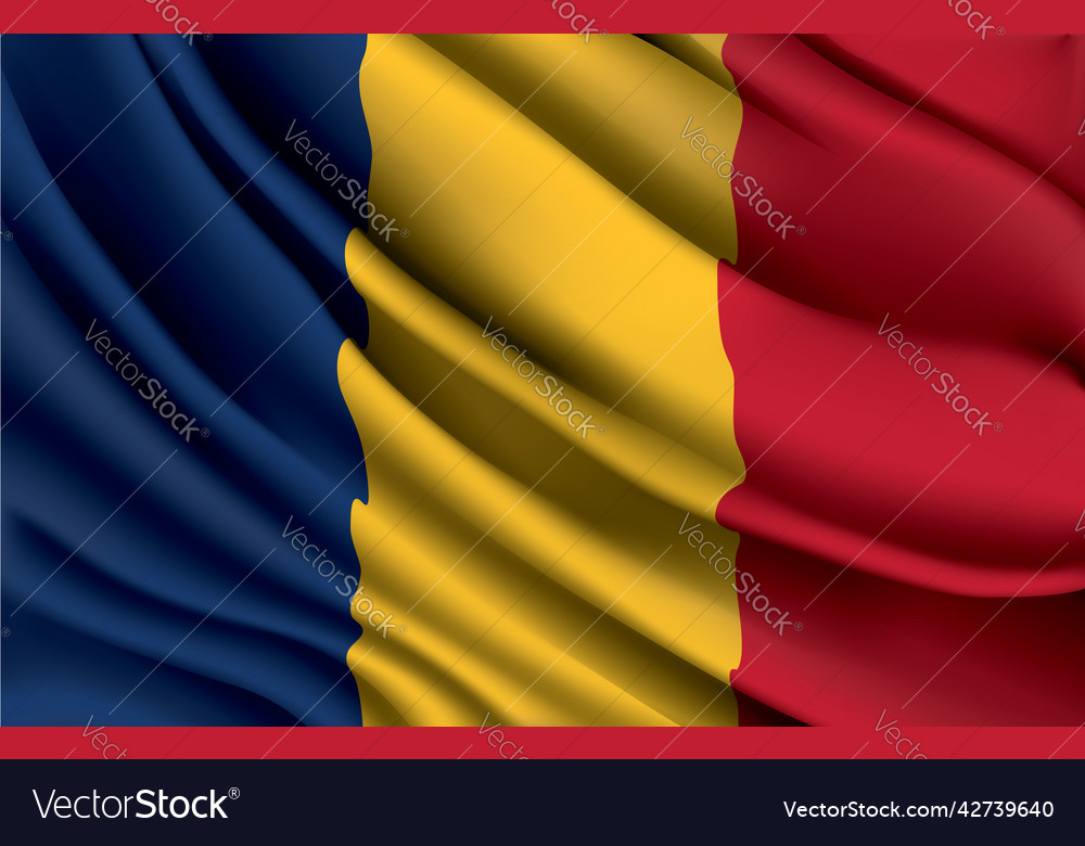 Romania national flag waving realistic