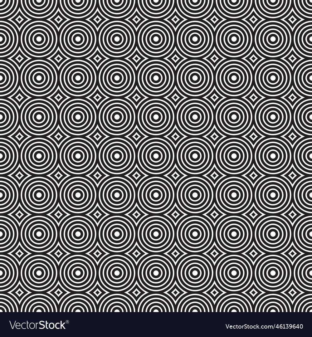 Seamless concentric circle pattern background vector image Seamless concentric circle pattern background