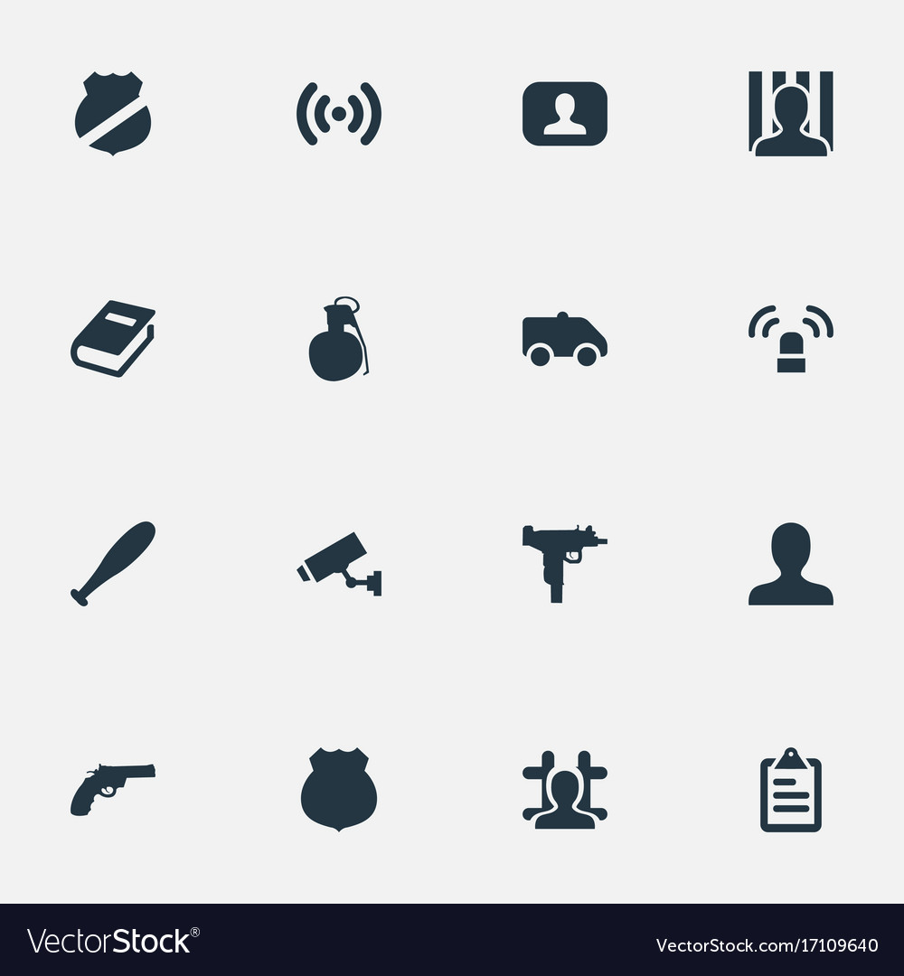 Set of simple offense icons