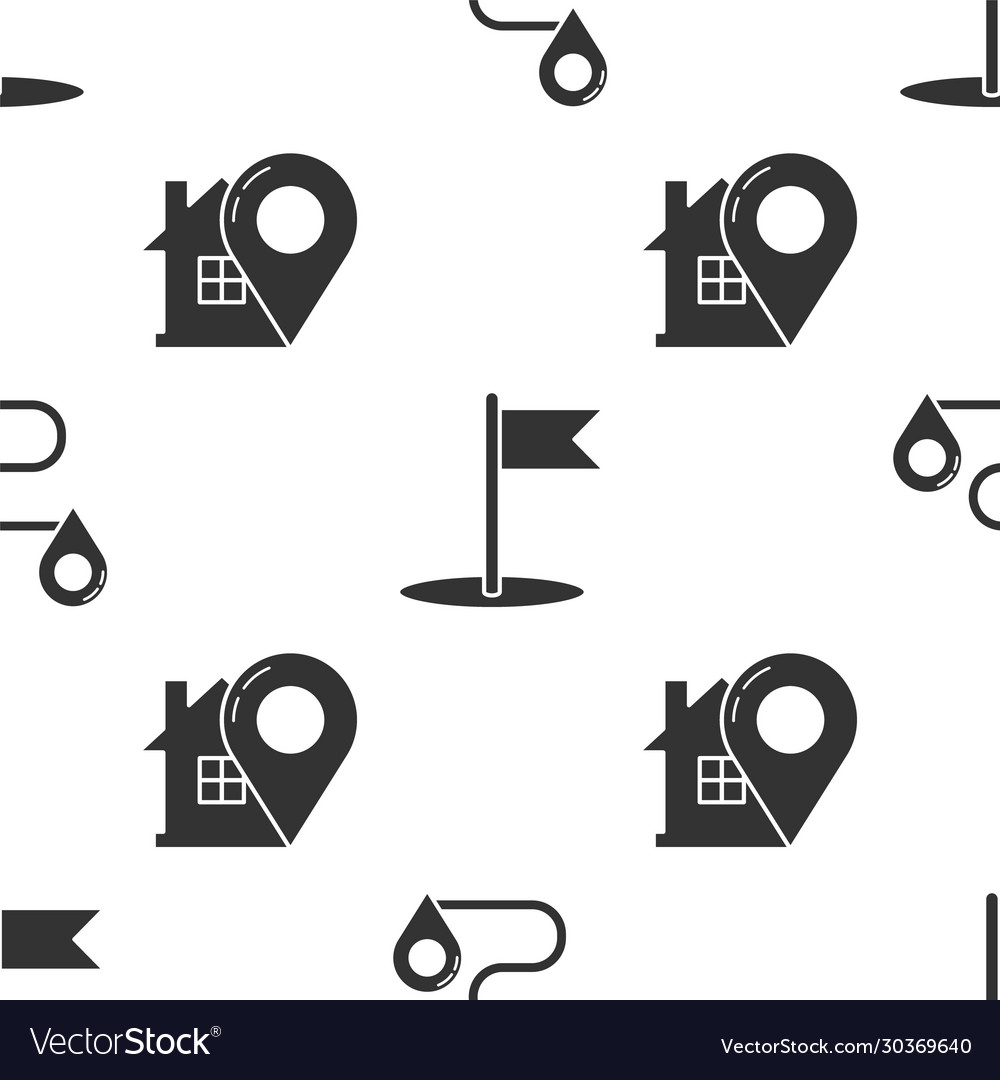 Set route location flag and map pointer vector image Set route location flag and map pointer