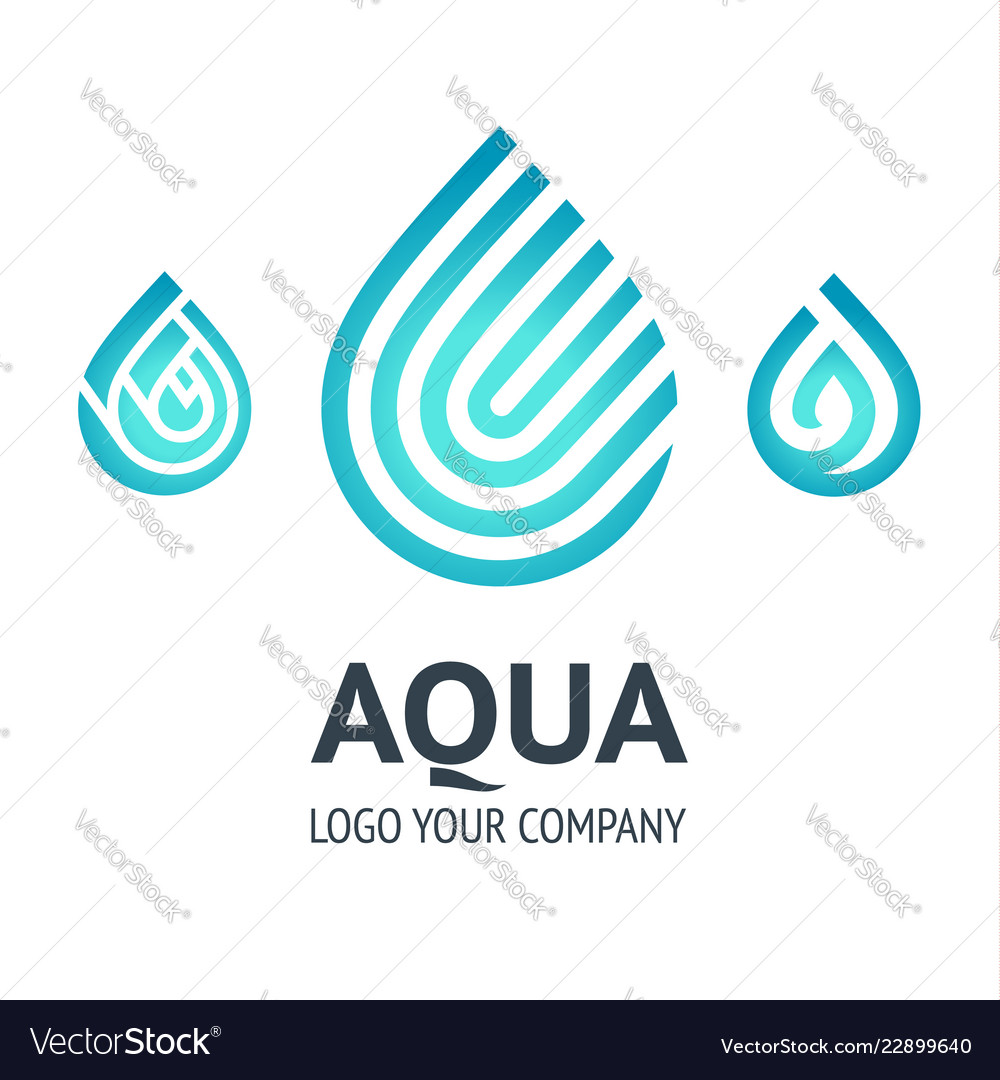 Water drop symbol blue logo template icon Vector Image