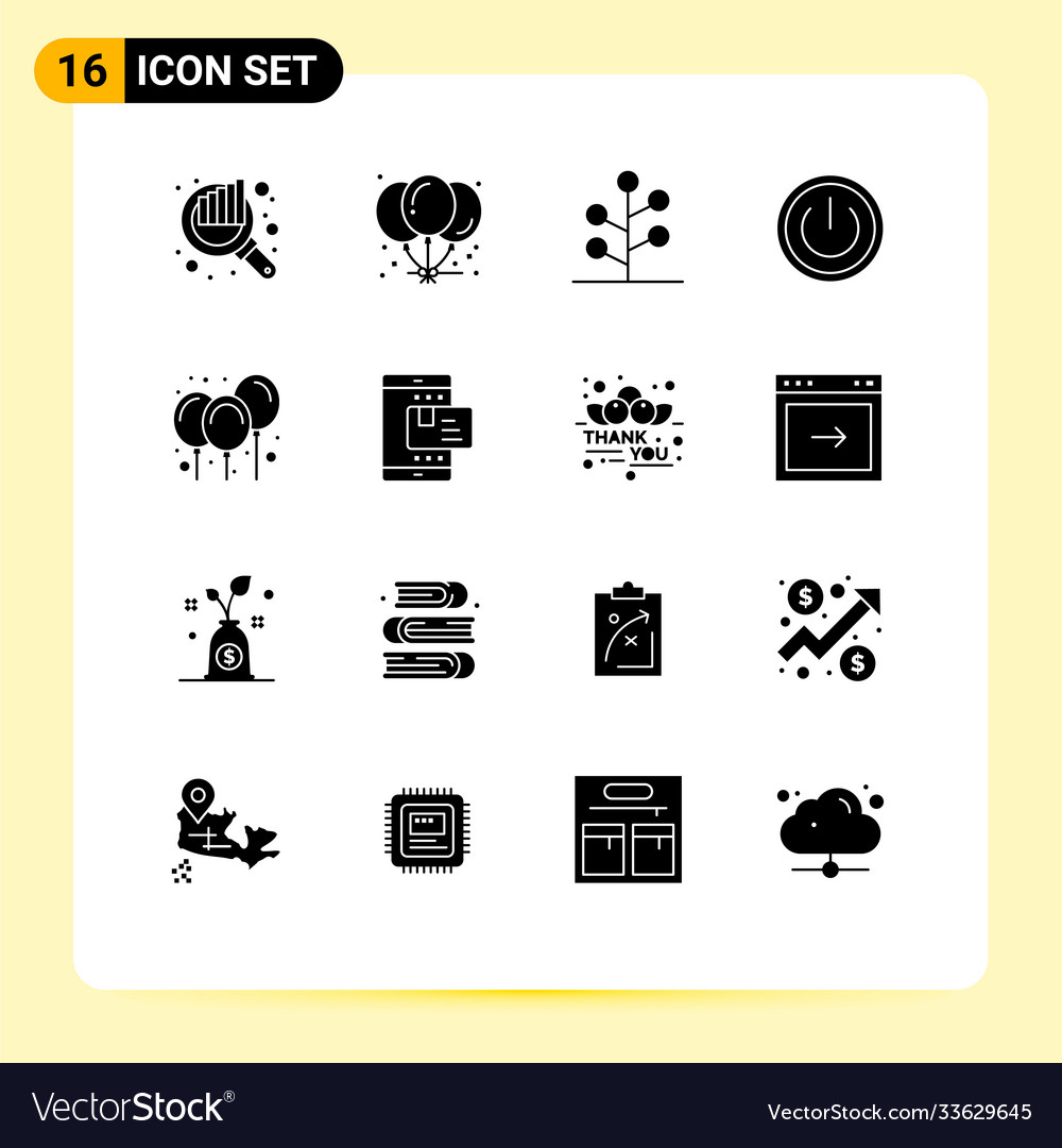 16 solid glyph concept for websites mobile