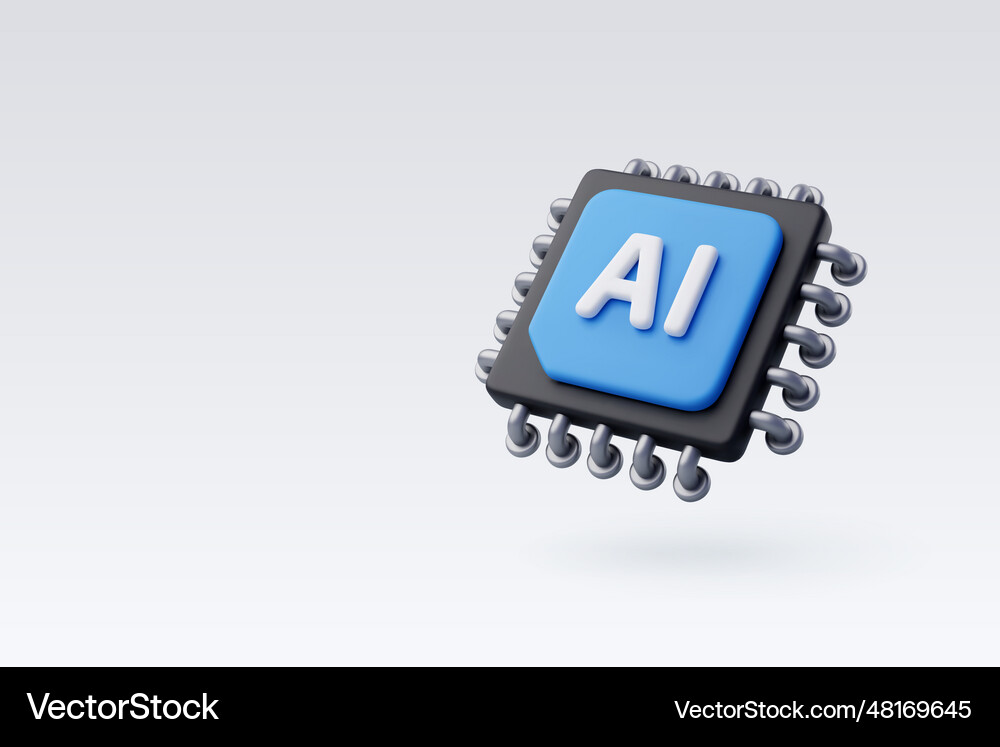 3d ai chip in science and business technology Vector Image