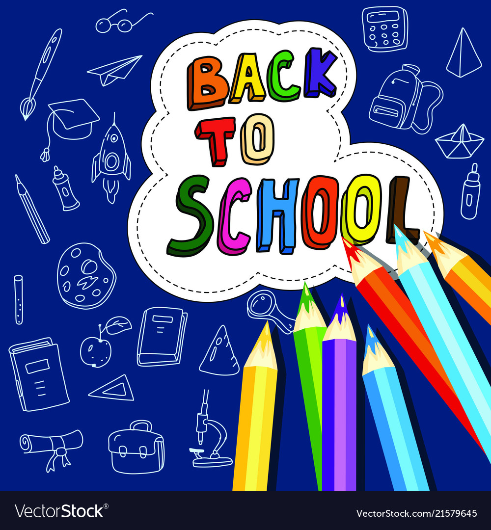 Back to school poster with doodles drawn by hand Vector Image