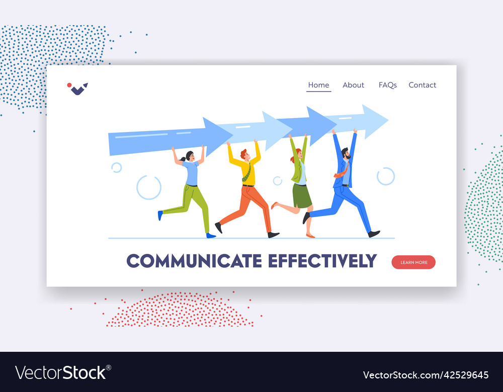 Business people teamwork landing page template