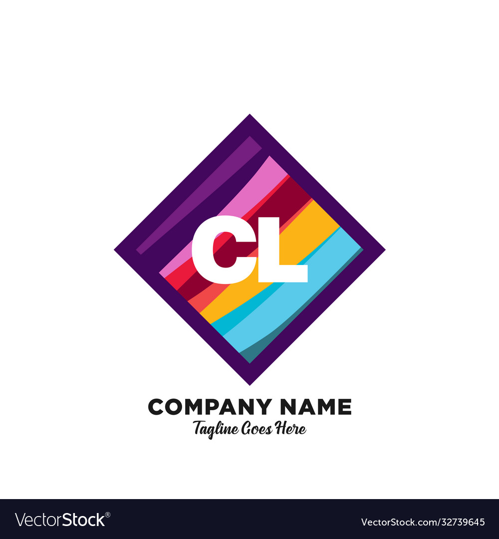 Cl initial logo with colorful template