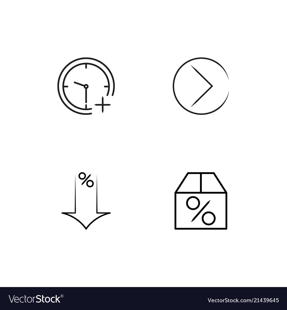 Commerce linear icons set simple outline