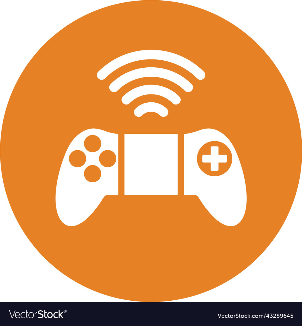 Console controller gaming icon orange color design
