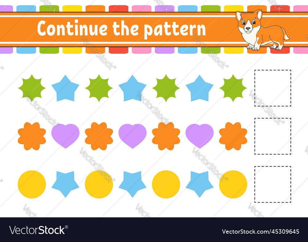 Continue the pattern education developing vector image Continue the pattern education developing