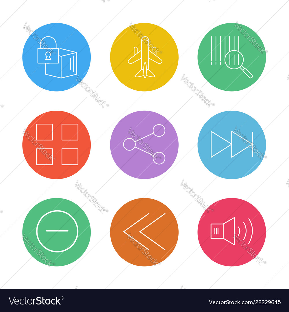 Cube share blocks speaker user interface icons