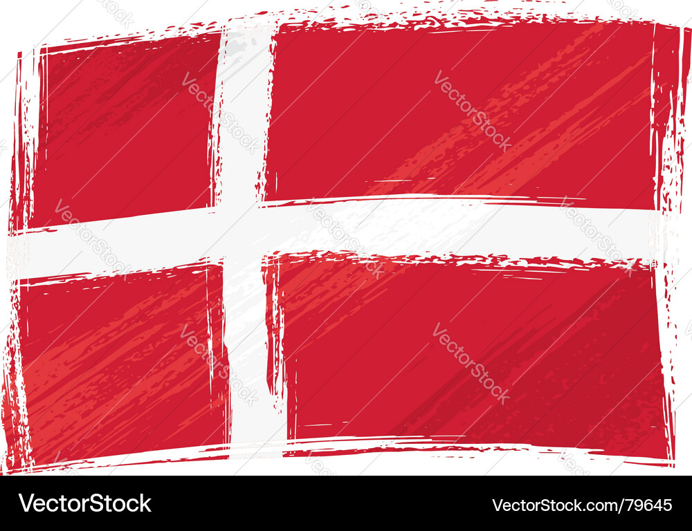 Grunge denmark flag Royalty Free Vector Image - VectorStock