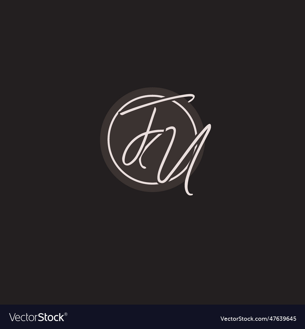 Initials fu logo monogram with simple circle line Vector Image Initials fu logo monogram with simple circle line