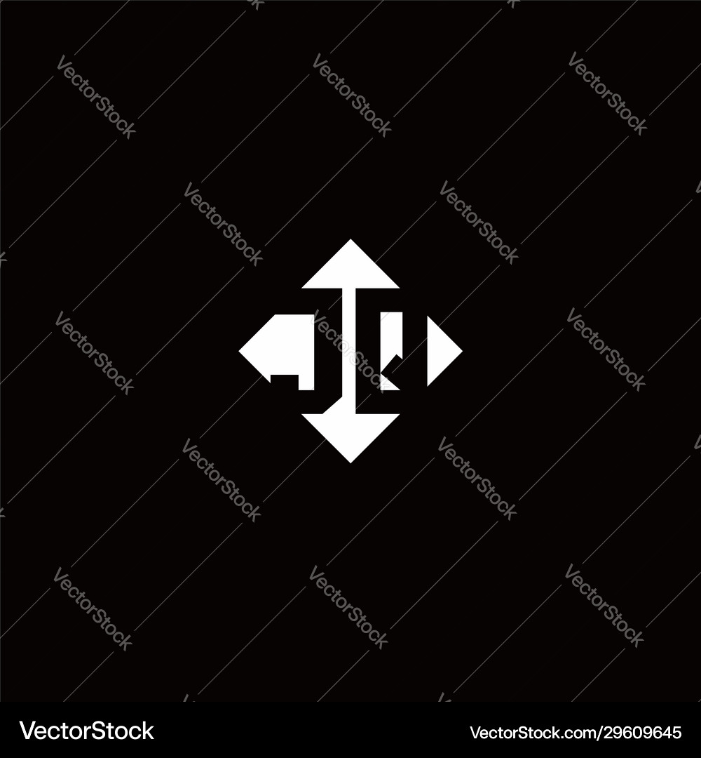 Monogram logo design with diamond square shape Vector Image