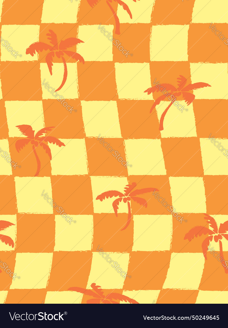 Palm check seamless pattern