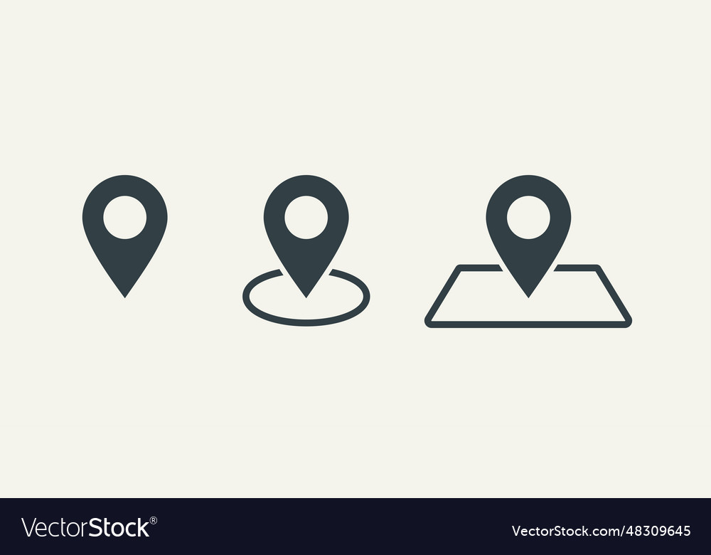 Pins location icons set simple design vector image Pins location icons set simple design