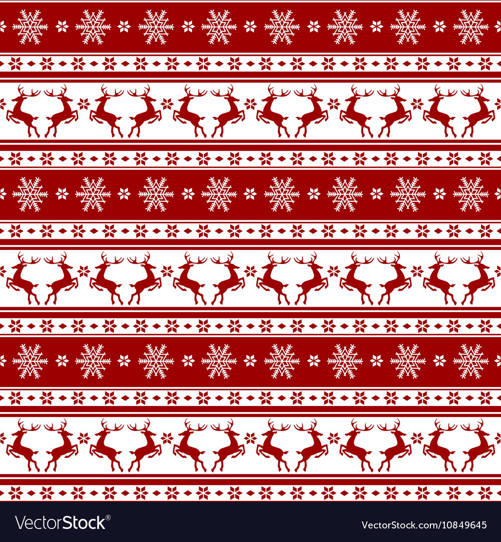 Red Reindeer Seamless Pattern
