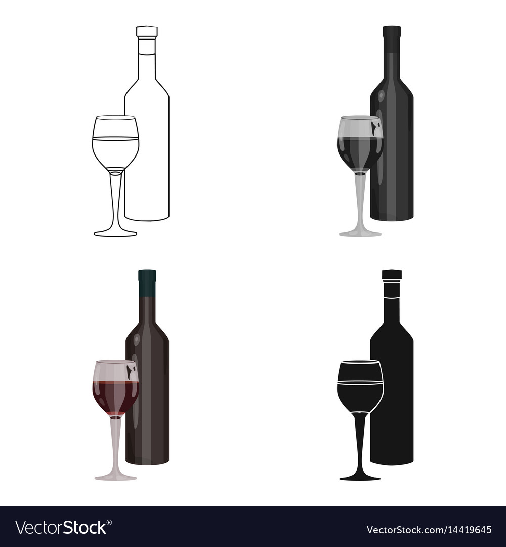 Red wine icon in cartoon style isolated on white