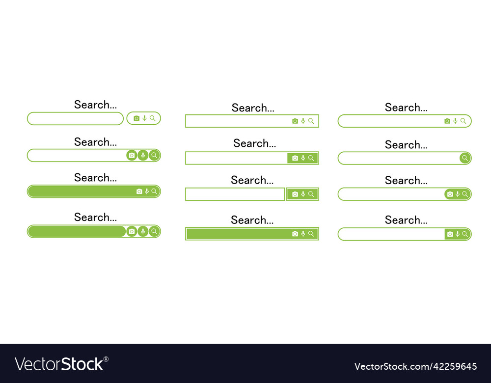 Search bar design element for website vector image Search bar design element for website