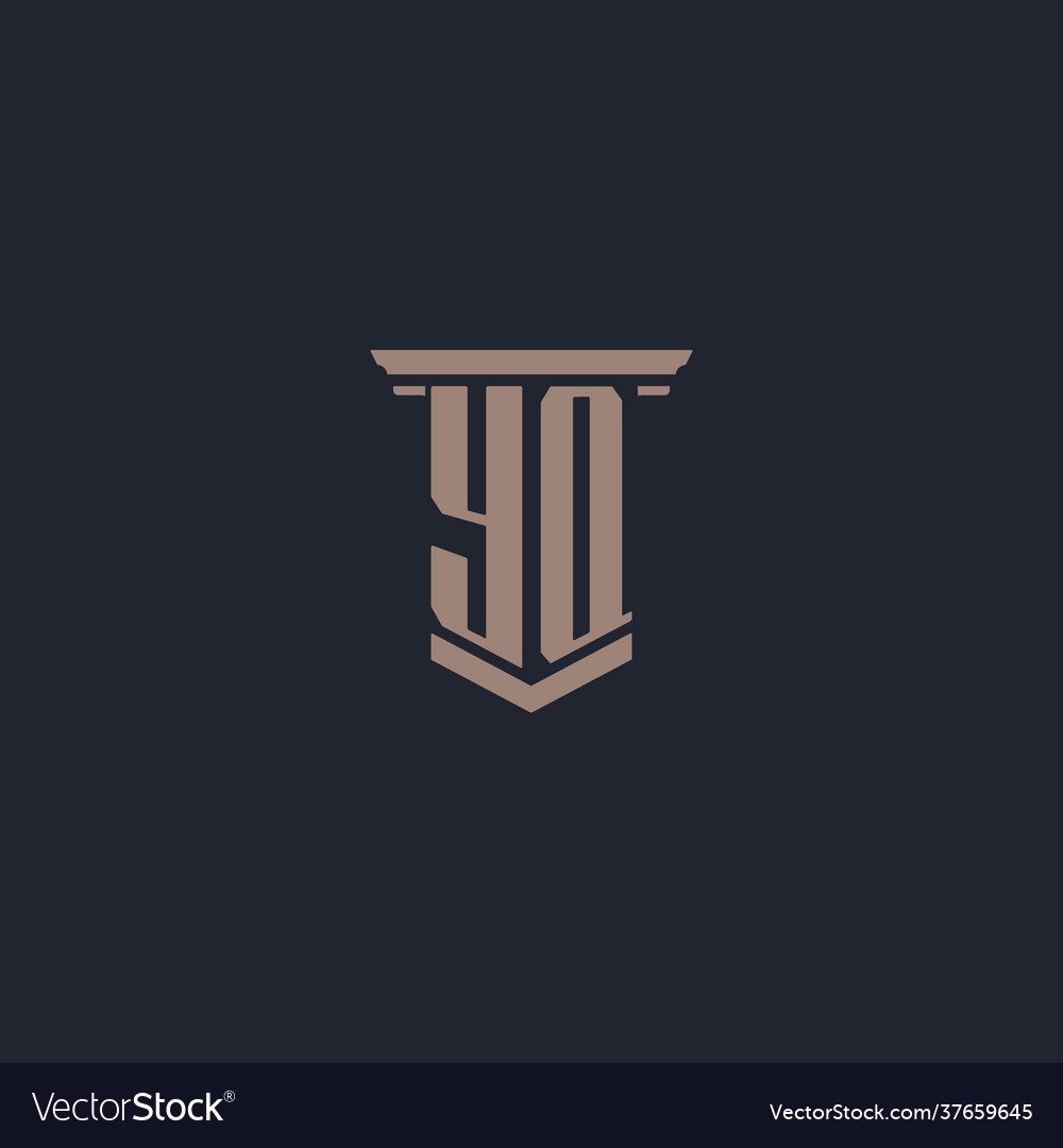 Yq initial monogram logo with pillar style design