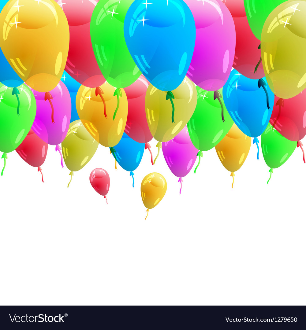 Background with glossy multicolored balloons