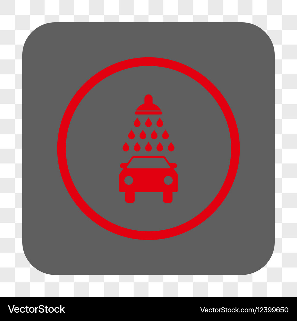 Car shower rounded square button Royalty Free Vector Image