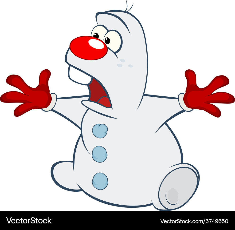 Cute Snowman Cartoon Character Royalty Free Vector Image