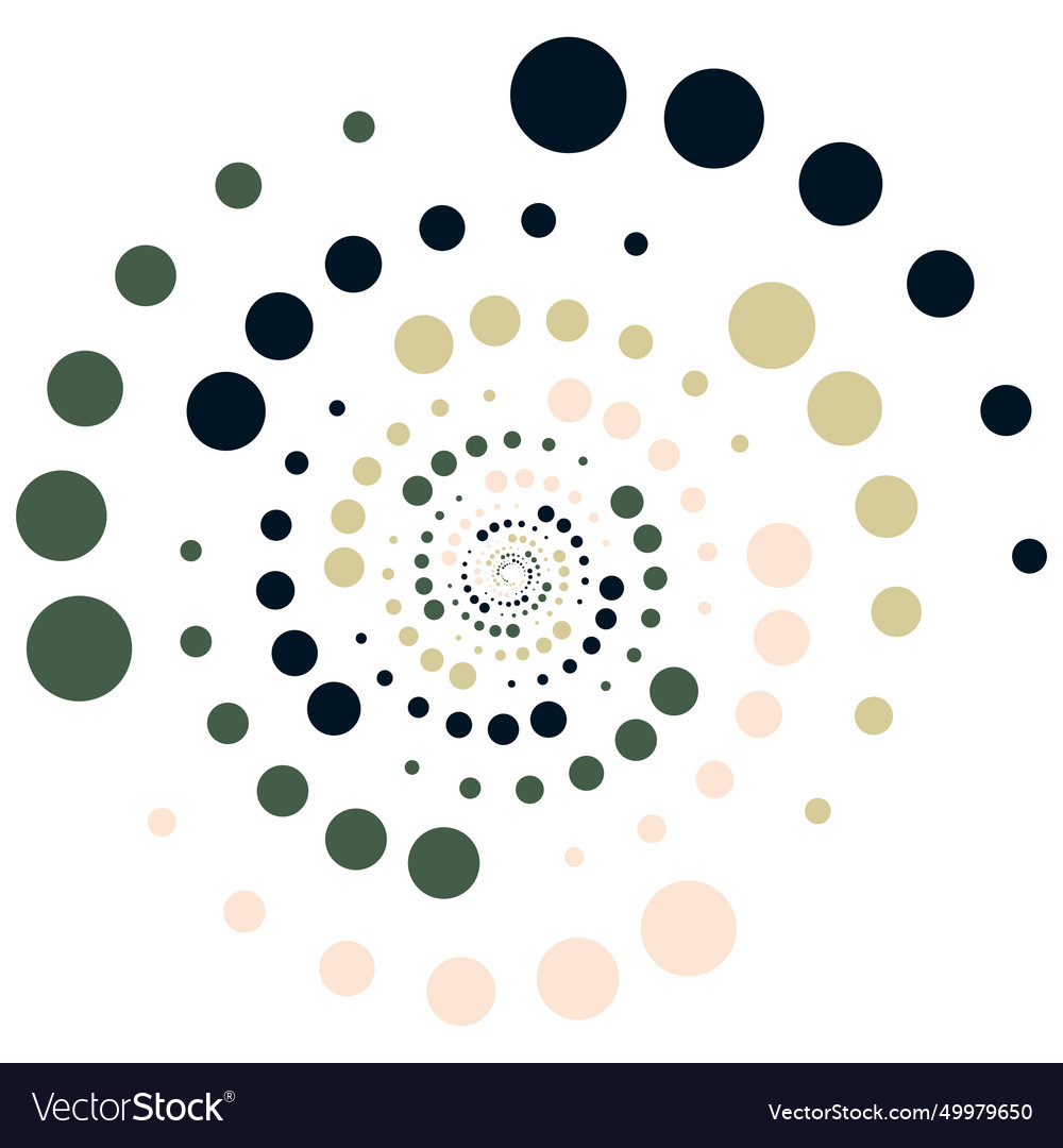 Dotted circular element with four color vector image Dotted circular element with four color