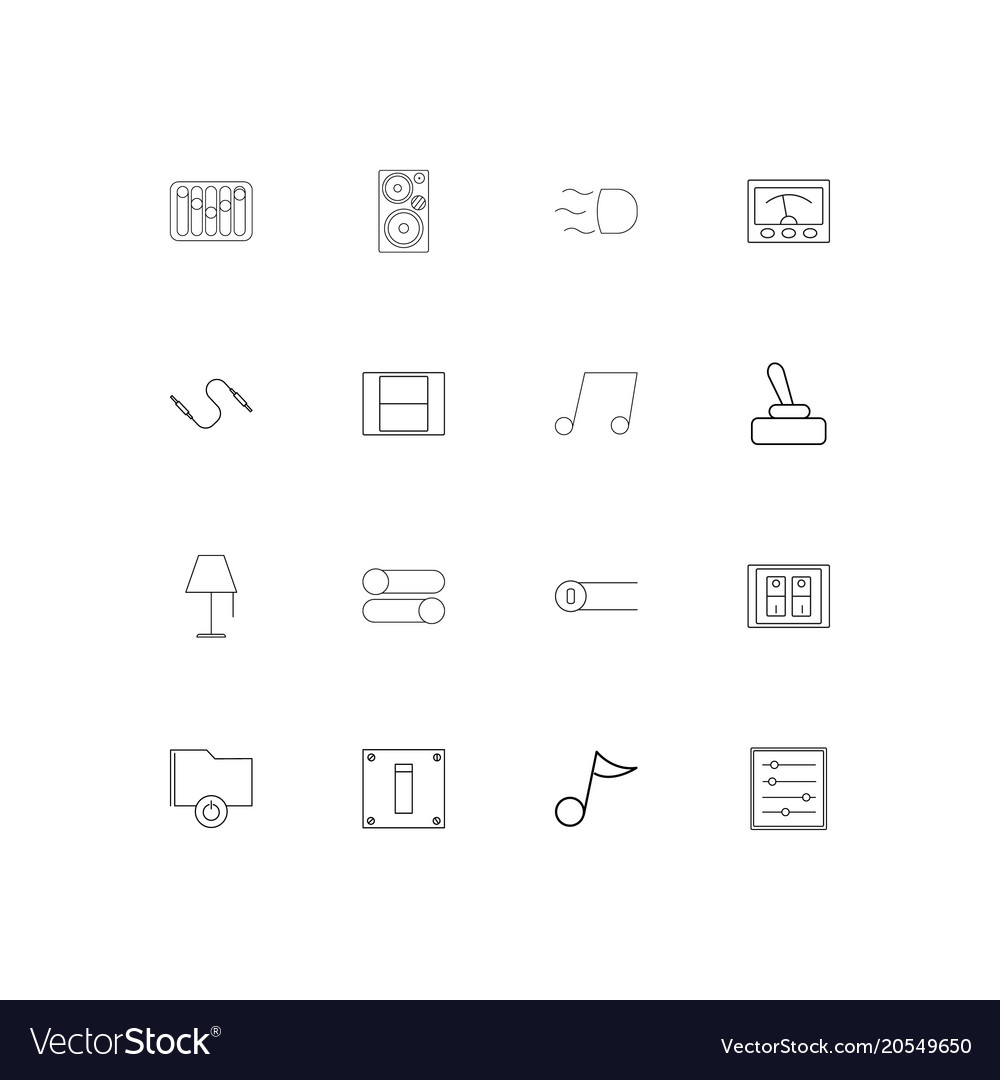 Electrical simple linear icons set outlined