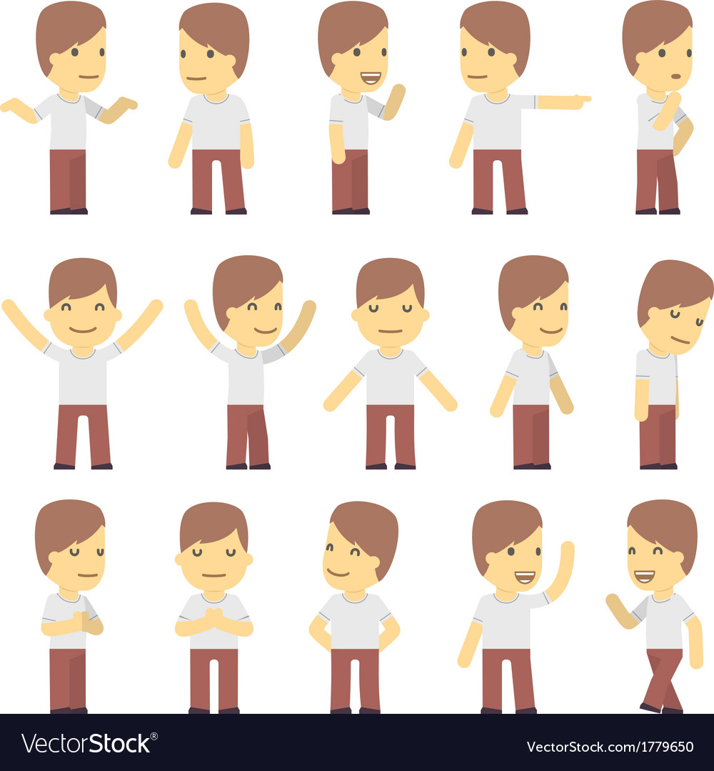 Flat Character Set - Diverse Poses