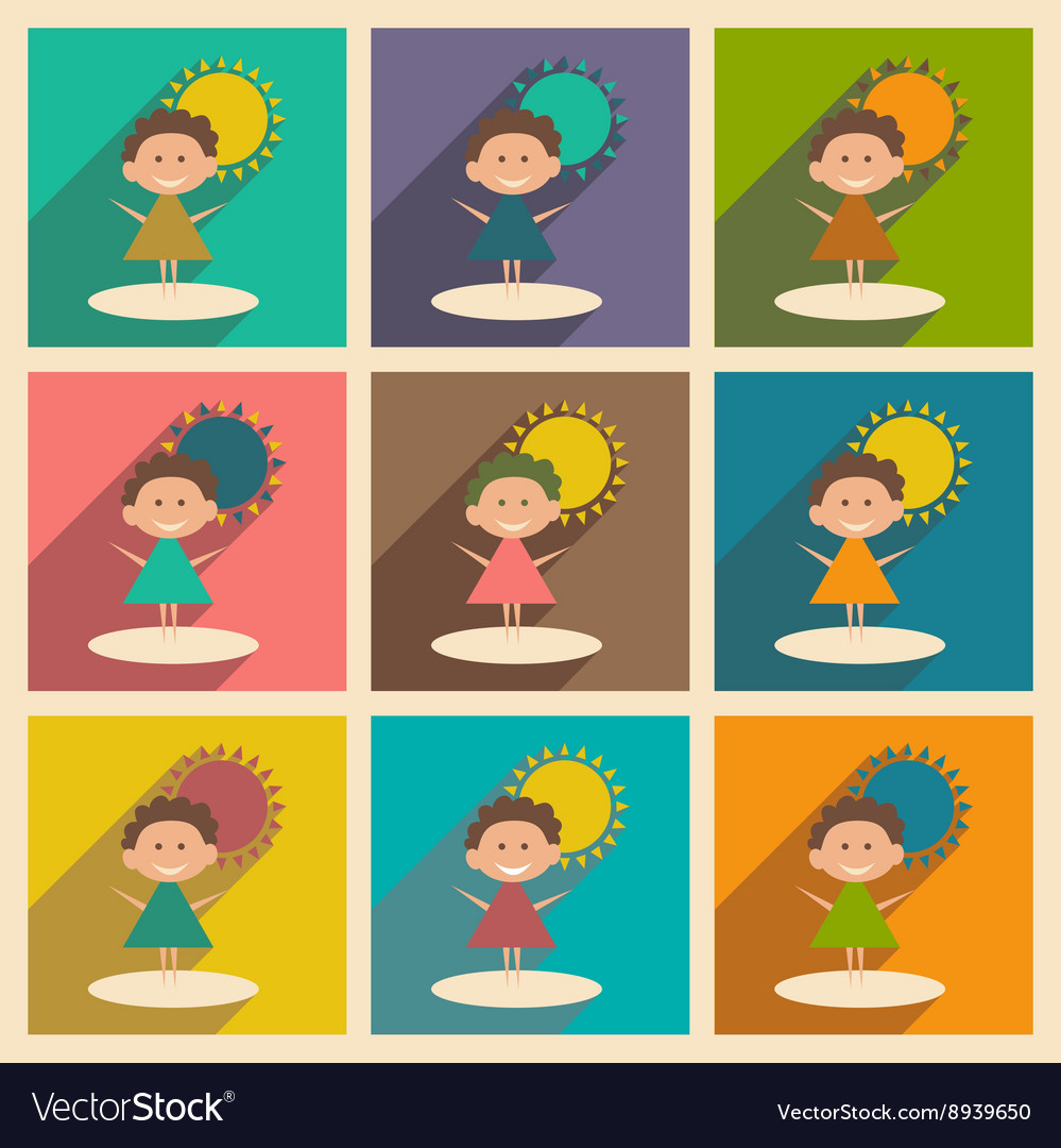 Flat with shadow concept and mobile application