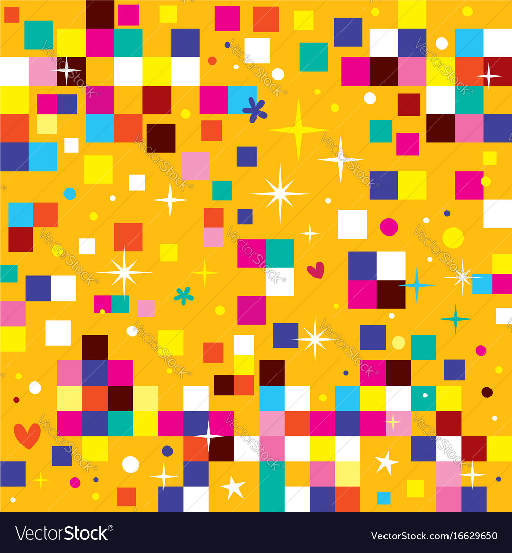 Fun pixel squares seamless pattern