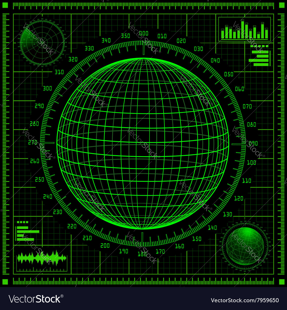 Futuristic Radar Screen with UI