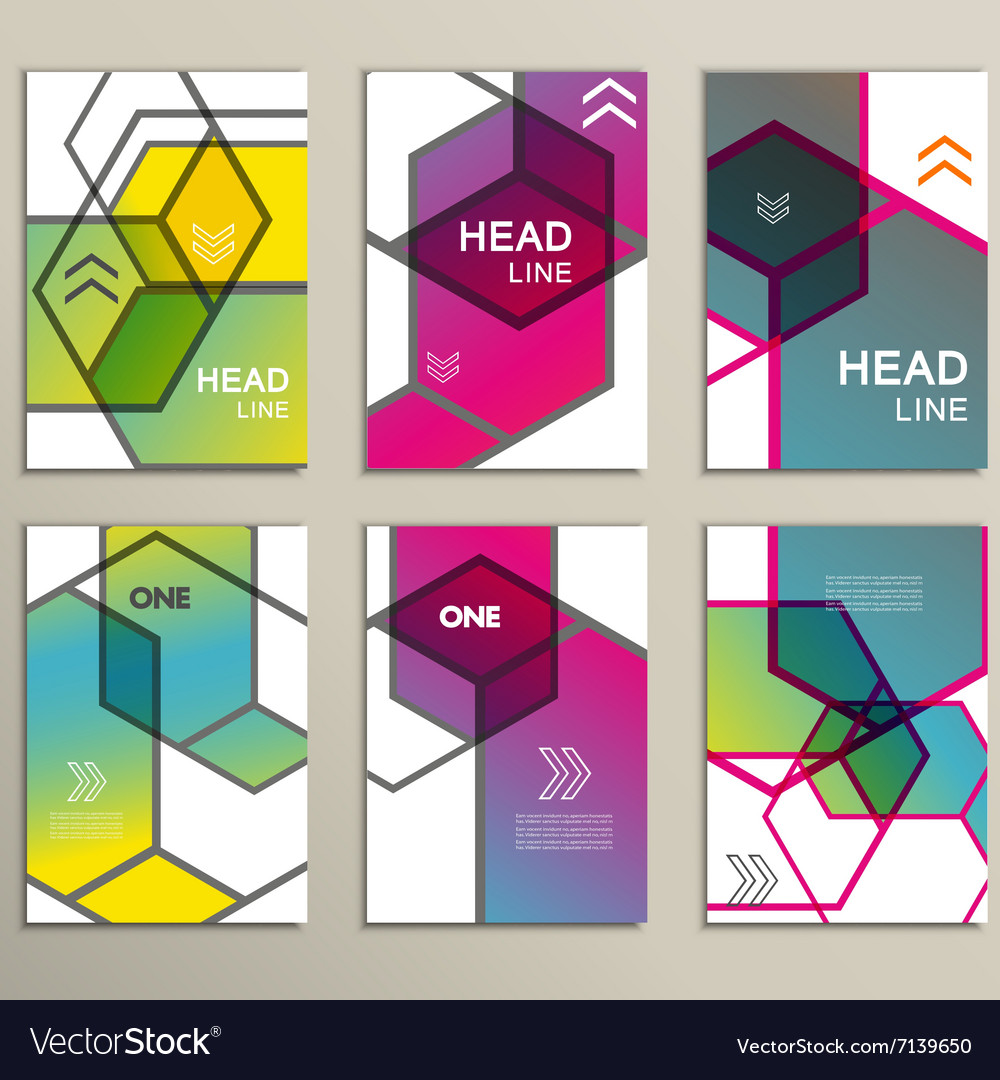 Hexagon infographics set 6 template