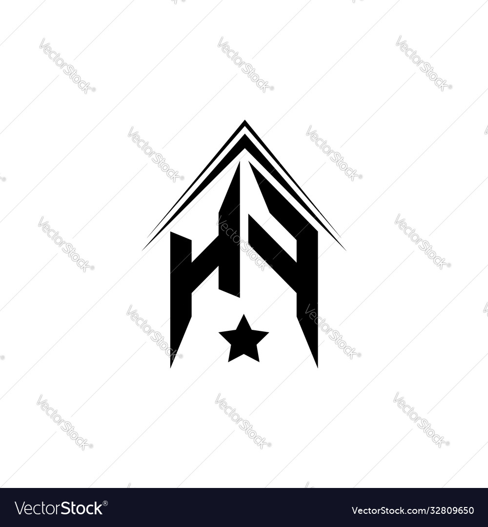 Initial hf logo design with shape style Vector Image Initial hf logo design with shape style