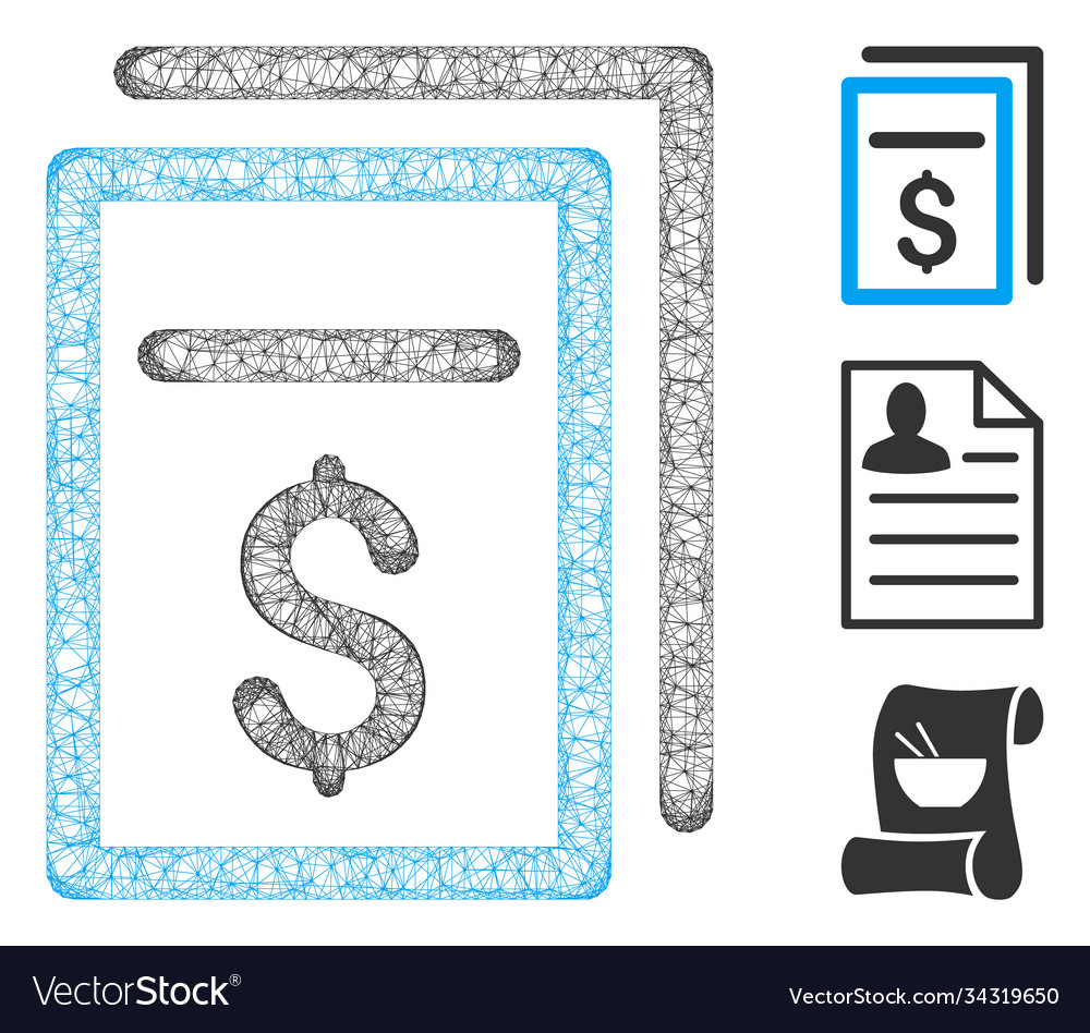 Invoices polygonal web mesh vector image Invoices polygonal web mesh