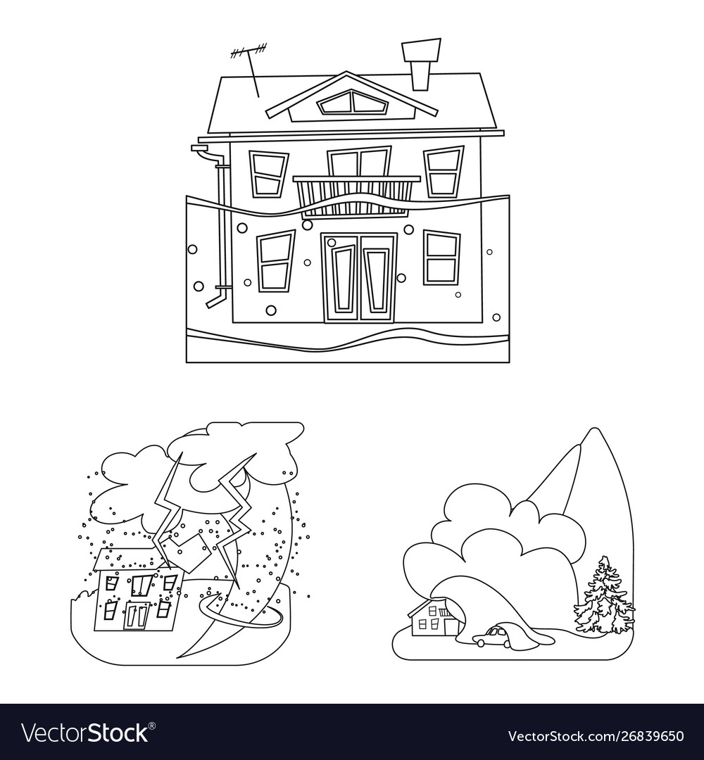 Isolated object cataclysm and disaster symbol vector image Isolated object cataclysm and disaster symbol