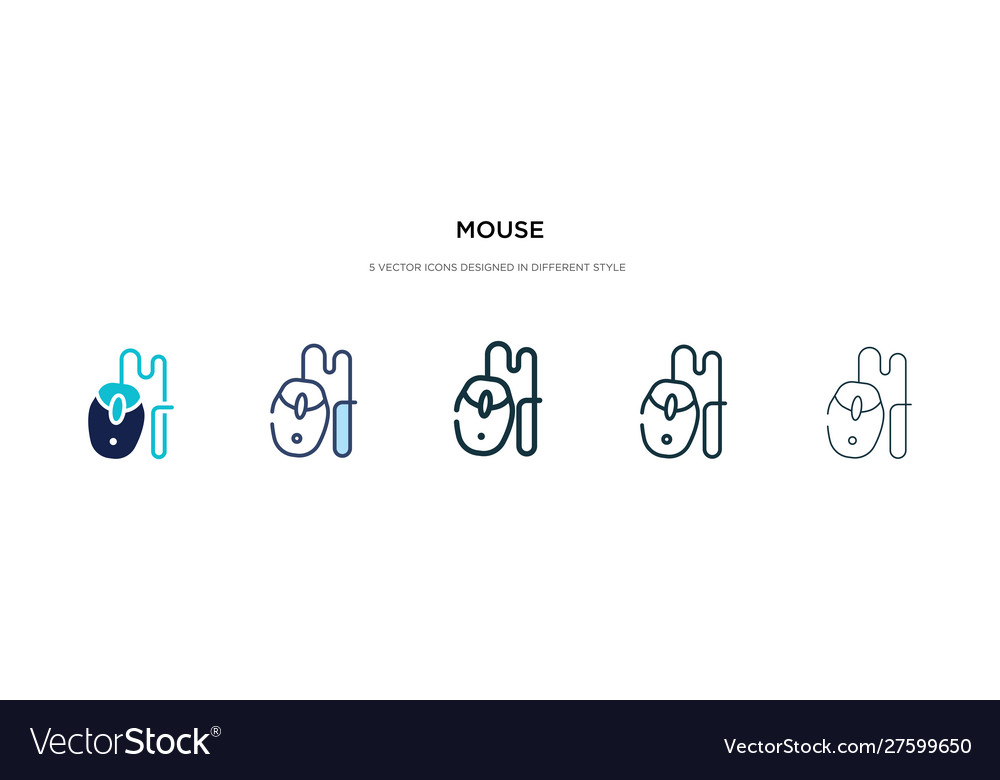 Mouse icon in different style two colored vector image Mouse icon in different style two colored