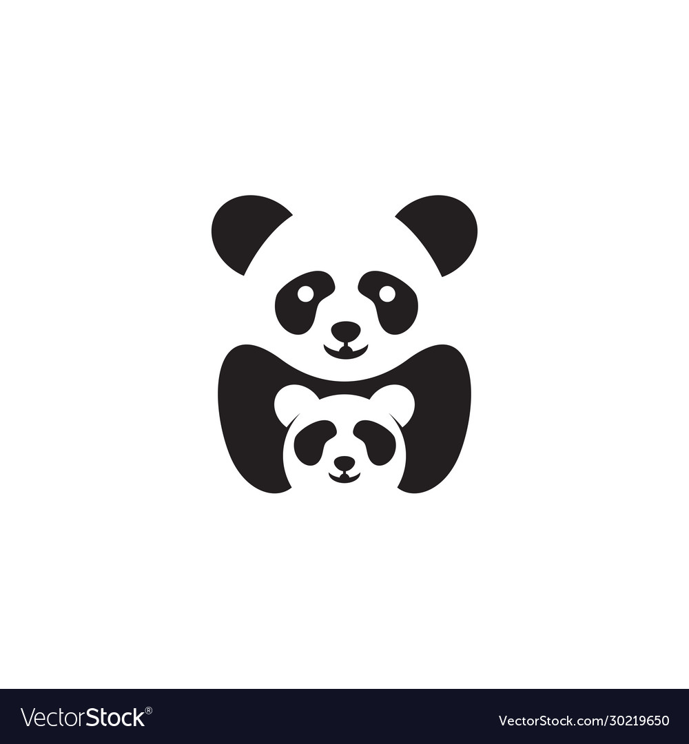 Panda icon logo design template Royalty Free Vector Image