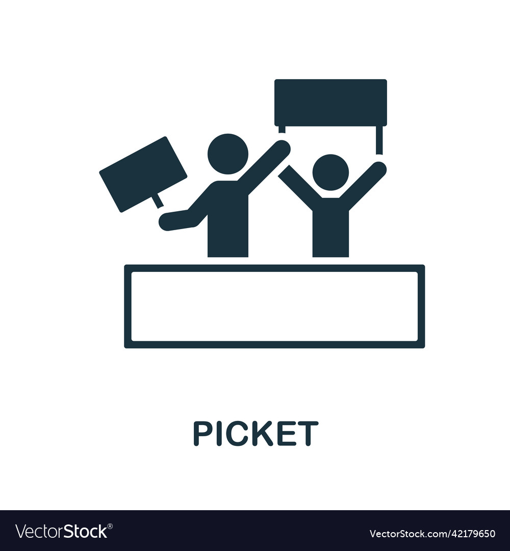 Picket icon simple element from social activity vector image Picket icon simple element from social activity