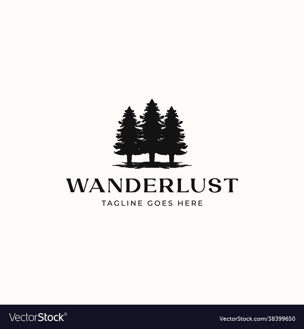 Pine tree logo template isolated in white Vector Image