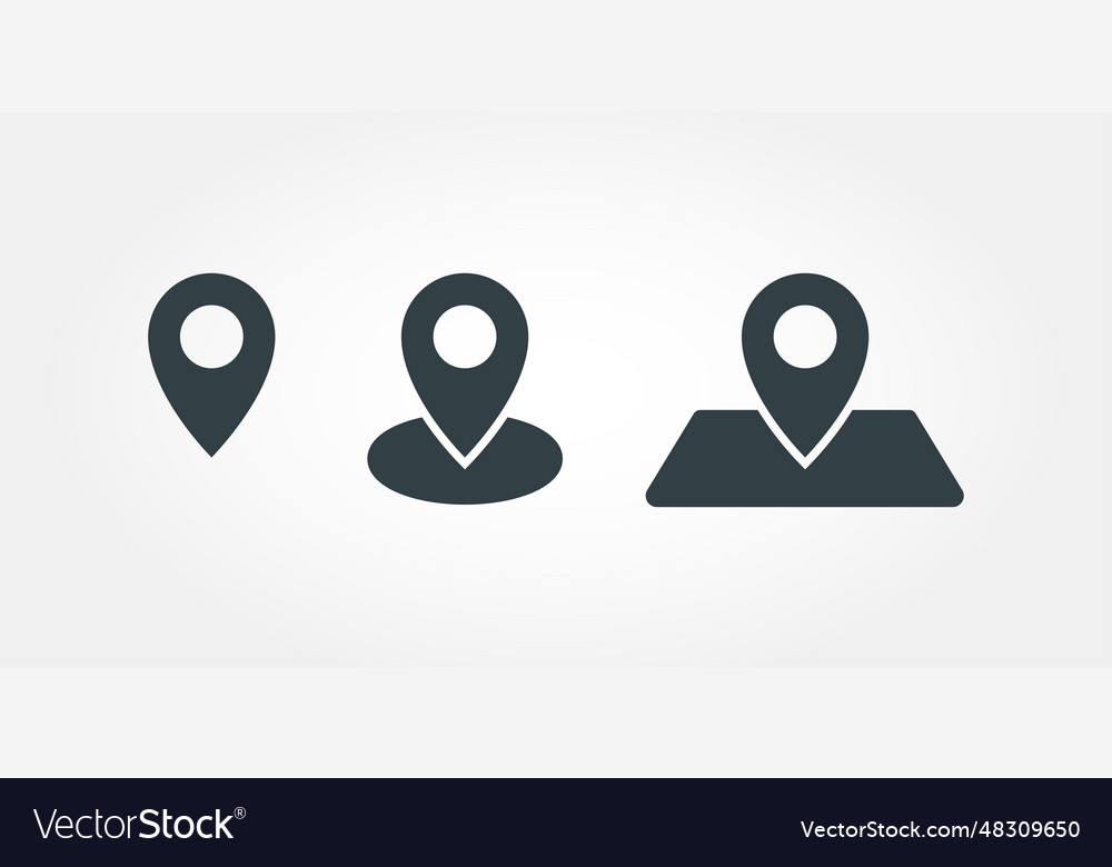 Pins location icons set simple design vector image Pins location icons set simple design