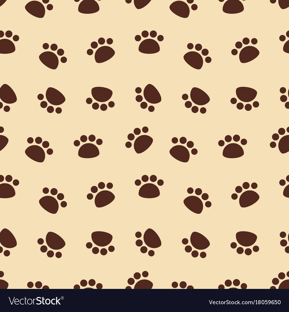 Seamless pattern with brown animal footprints