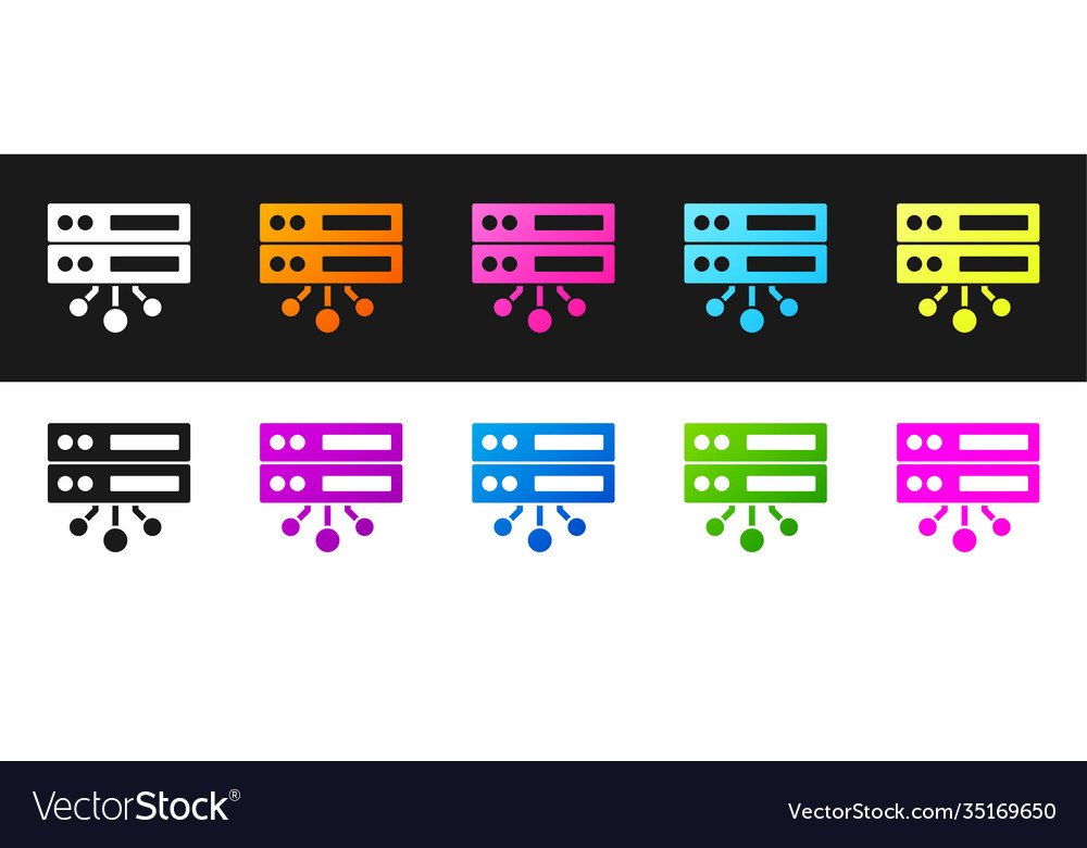Set server data web hosting icon isolated Vector Image Set server data web hosting icon isolated